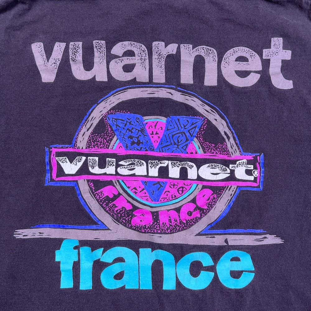 Vuarnet France Vintage Graphic T Shirt Mens XL Black 90s Single Stitch - Picture 2 of 11